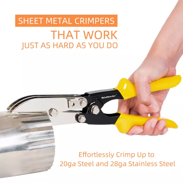 5-Blade Sheet Metal Crimper – HVAC Duct Gutter Crimper Tool 24 Ga -28 Ga