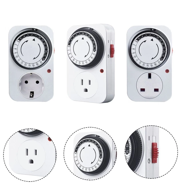 Minuterie 24 heures commutateur de prise électrique prise de courant numérique