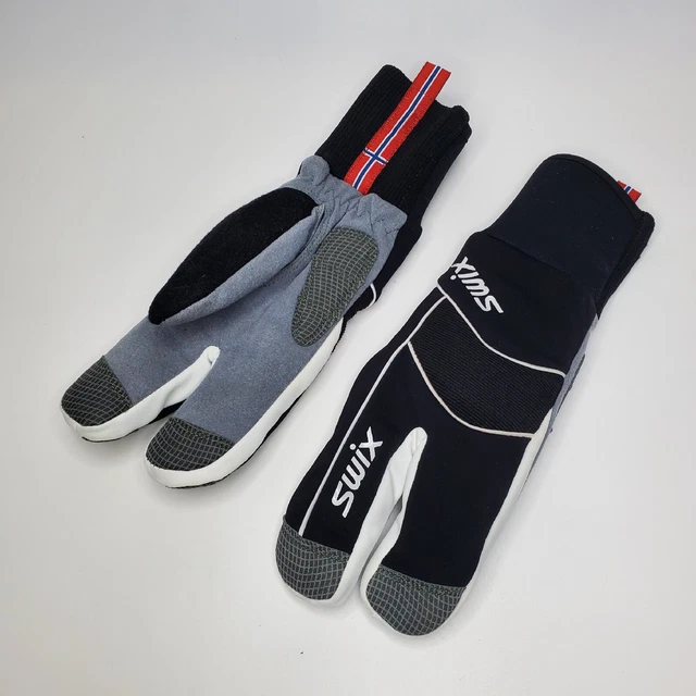 Swix Split Finger Lobster Claw Ski Gloves Black Gray Womens Small Snowboard