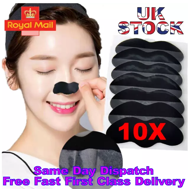 ✅10pcs Nose Pore Strips Blackhead Removal Unclog Pores Smooth Deep Cleansing NEW