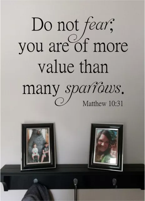 You Are Worth More than Many Sparrows Vinyl Wall Sticker Lettering Wall Quotes