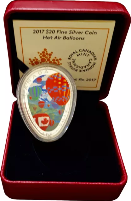 20 Dollar Kanada 2017 PP Proof Silber Heißluftballon Hot Ballon Ballonfahrt