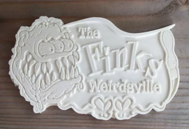 FINK'S WEIRDSVILLE RARE RESIN CAR CLUB PLAQUE Plate Hot Rod Ed Roth Rat Fink
