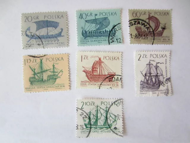 Briefmarken  Polen 1963  historische Schiffe  gestempelt