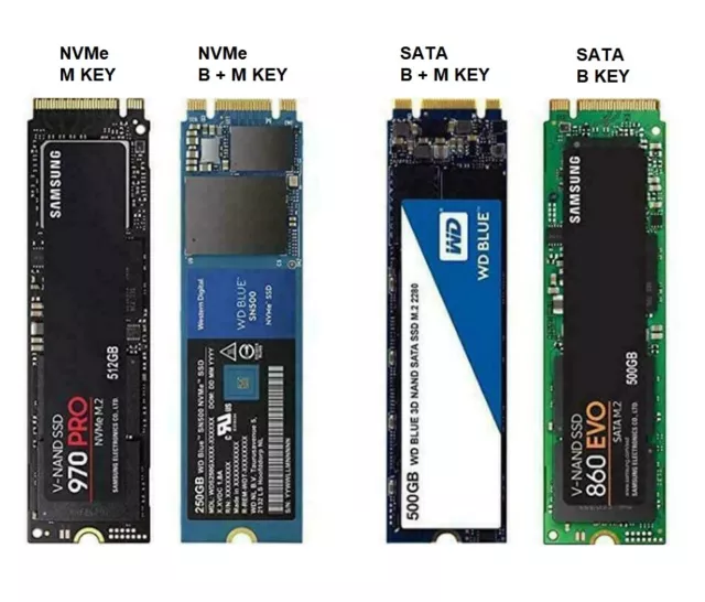 M.2 SSD Festplatte - NVME PCIE o. SATA - verschiedene Größen & Varianten, top!!
