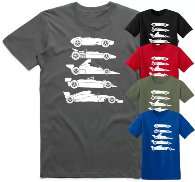 Evolution of Cars The Formula F Car 1 One T-ShirtMotor Car Mens Kids Tee Top