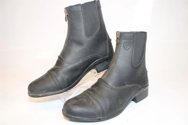 Ariat Womens 11 B Scout Zip Paddock Black Leather Riding Boots 10012741
