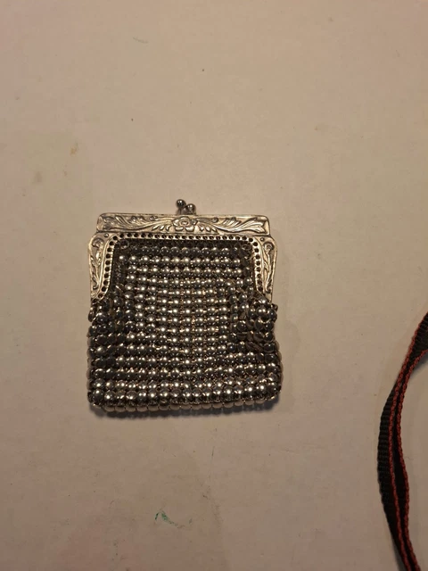 Petite Bourse Porte-Monnaie En Mailles D'Argent - Occasion - Pour Femme