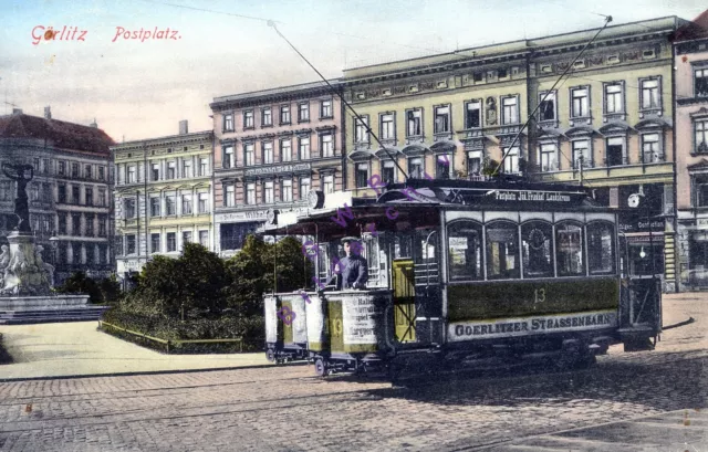 Strassenbahn Foto - Görlitz Postkarte 5.1907