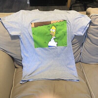 Homer Simpson Hedge Bush Meme T Shirt Size M Grey Official Primark Vg Condition