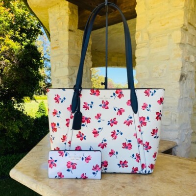 Kate Spade Cara Tea Garden Toss Large Tote floral Handbag/Wallet Options NWT