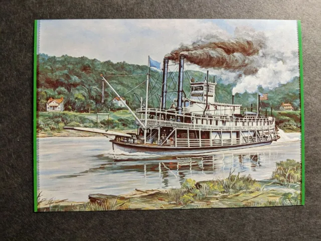 OHIO River Riverboat LORENA Naval Cover unused postcard