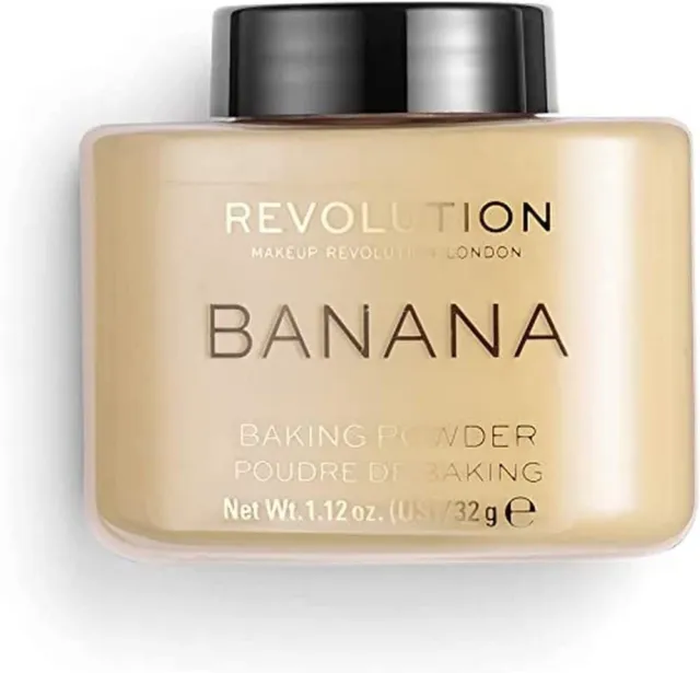 Maquillaje Revolution, polvo suelto para hornear, polvo, plátano, 32 g