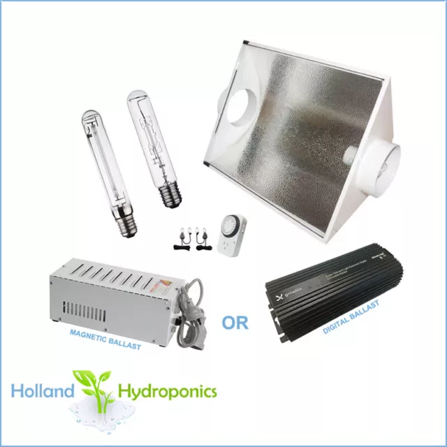 250/400/600W Magnetic/Digital Ballast + Hps & Mh Lamps + Coolvent 5" Reflector