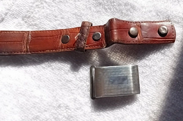 RARE Polo Ralph Lauren Belt Alligator w/ Sterling Silver Buckle Sz 34