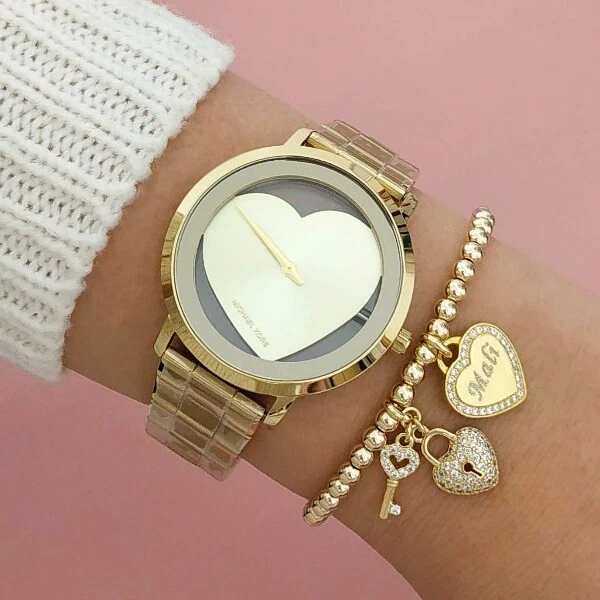 MICHAEL KORS MK3623 Jaryn Stainless Steel Two Hand Watch Ladies Gold 109.99 PicClick UK