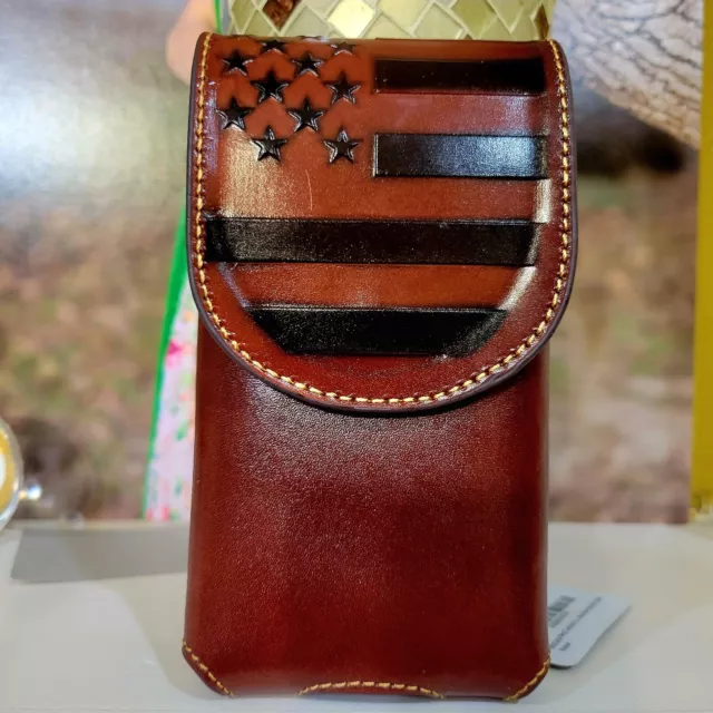 Montana West Cell Phone Holder Holster genuine Leather Belt Loop  American Pride