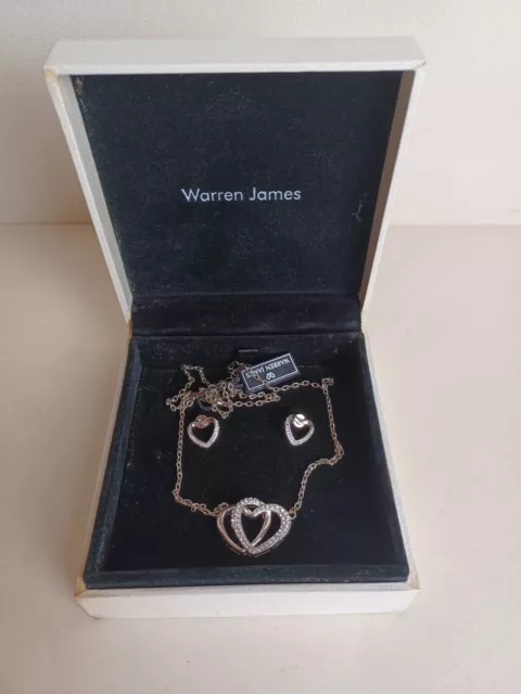 WARREN JAMES SWAROVSKI Purple Heart Necklace £8.99 - PicClick UK