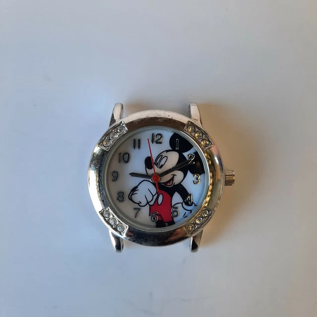 Disney Mickey Mouse Watch No Band MZB Rhinestones Bezel Working B