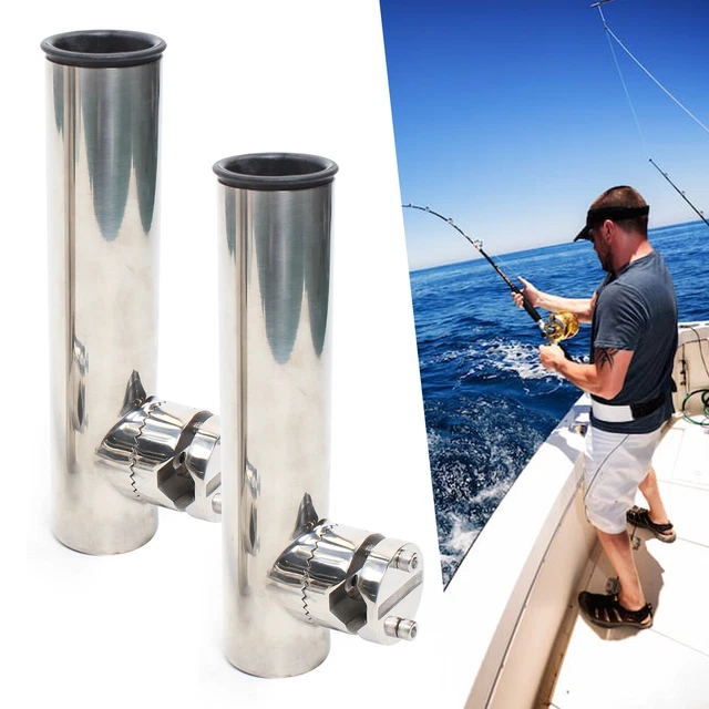 2X EDELSTAHL BOOTSRUTENHALTER Angelrutenhalter Rutenhalter Für Reling