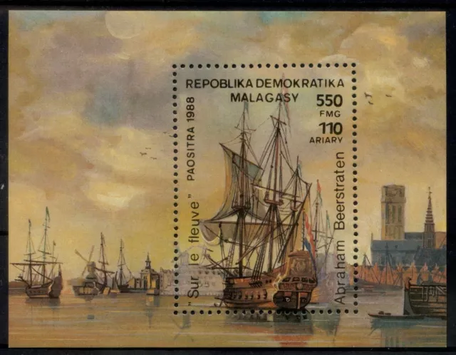 Madagascar 1988 MNH** Paintings*Sailing Ships*Abraham Beerstraten*Art MS