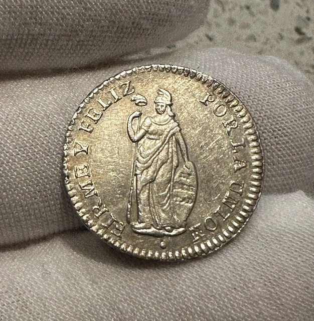1842-MB PERU ONE REAL KM-145.4 SCARCE! LOVELY COIN Combined shipping! B1914