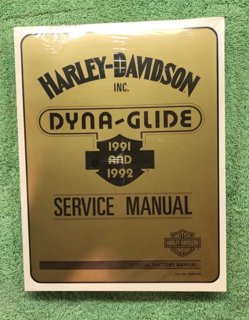 1991 1992 Harley Davidson Dyna Glide Models Service Manual Uncirculated