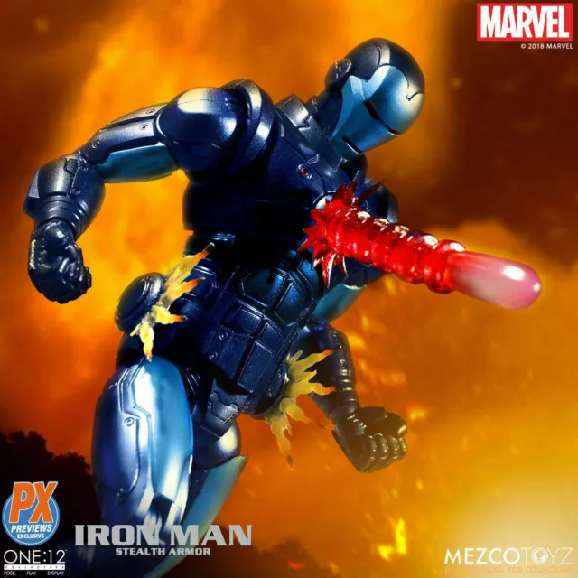 Figura Mezco One:12 MARVEL AVENGERS: STEALTH IRON MAN PX ¡Exclusiva $50.00 DE DESCUENTO!