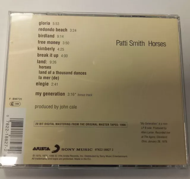 Patti Smith. Pferde. CD Album 3