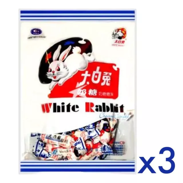 White Rabbit Chinese Milk Creamy Candy Sweets 180g (Pack of 3) - UK Seller