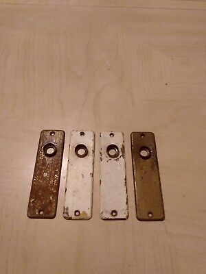 Vintage Metal Door Plate Covers(4) Architectural Salvage Rectangular Accessory