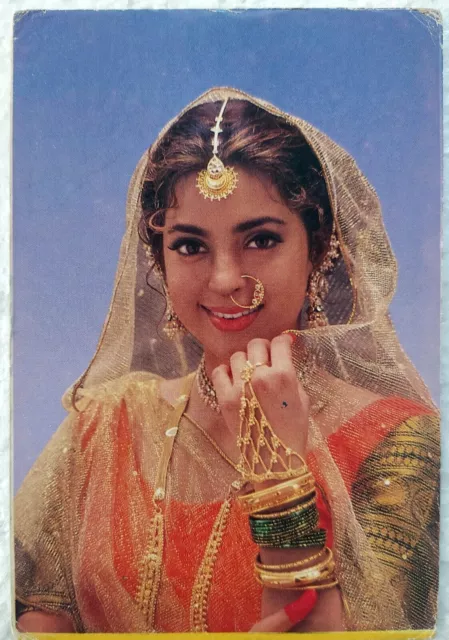 Carte postale originale rare acteur indien Juhi Chawla Rare ancienne carte...