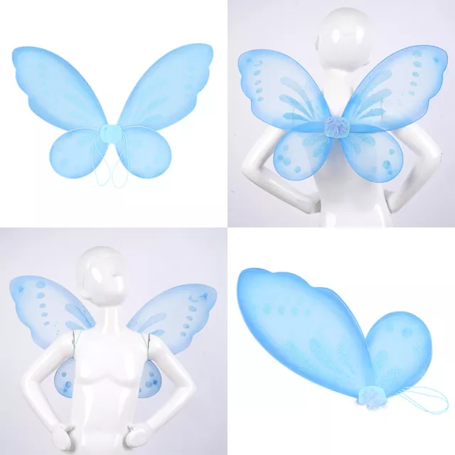 Kids Girls Fairy Butterfly Angel Wings Princess Costume Party Cosplay Props_Kit