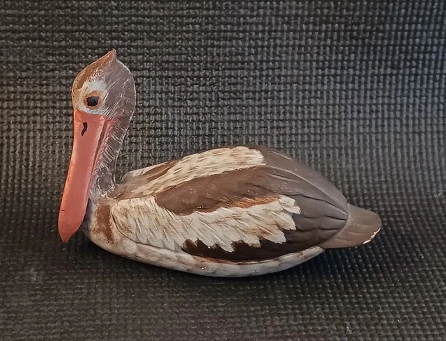 Pelican Ceramic Figurine, Hand Painted