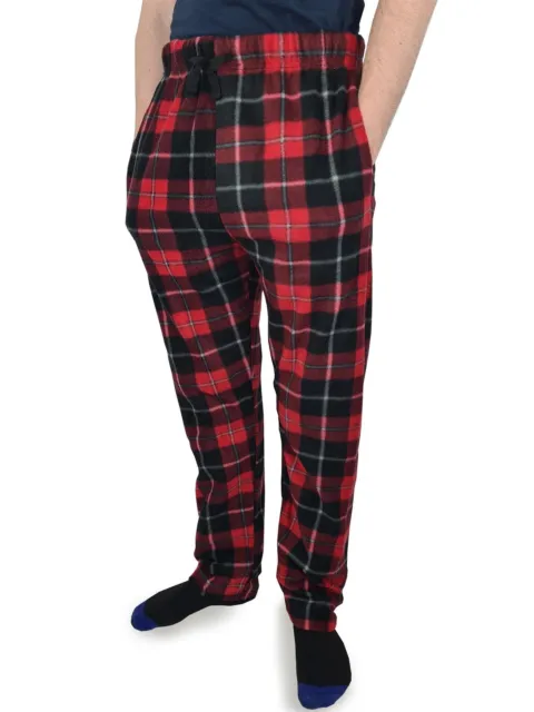 Hazy Blue Paxton Mens Tartan Checked Warm Fleece Loungewear Pyjamas Pants