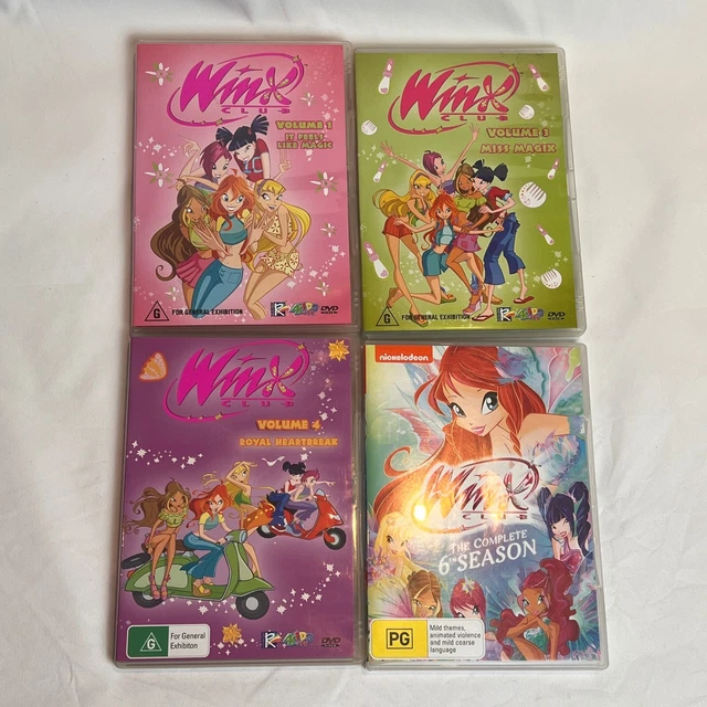 WINX CLUB VOLUME 1 3 4 + Season 6 7-DVD 4Kids Region 4 PAL 2005 RARE ...