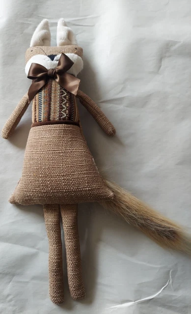 Woof & Poof 2015 Mr Fancy Fox 18" Stuffed Fox with Brown Bow - EXC