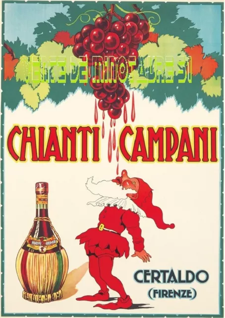 Chianti Campani - Certaldo Firenze Italie - lutin  -  affiche plastifiée