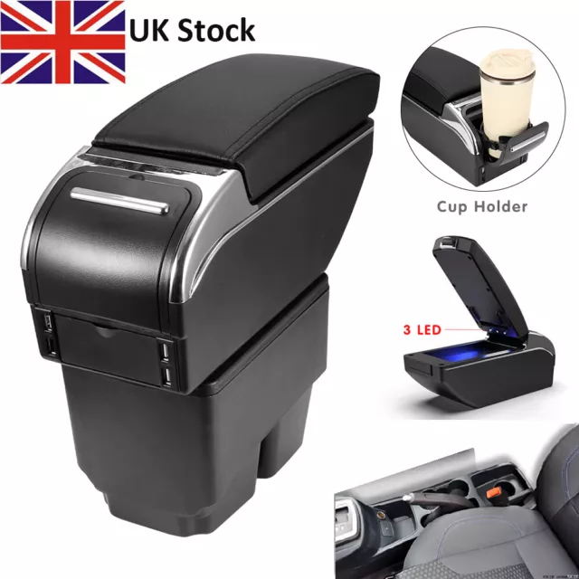 Content Armrest For Ford Fiesta 2011 - 2017 Central Cup Holder Interior 2014