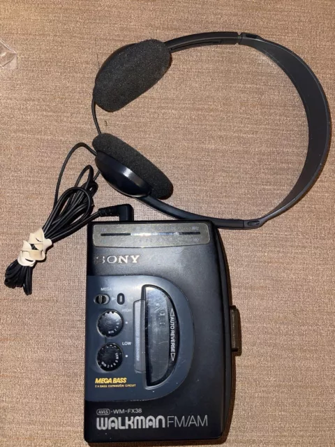 Sony Walkman Fm Am Avls Wm Fx38 Cassette Player Radio and Sony Headphones tested