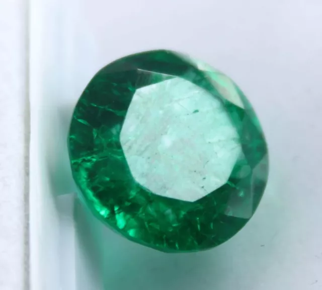 9 Ct Natural Untreated Green Round Colombian Emerald CERTIFIED Loose Gemstone