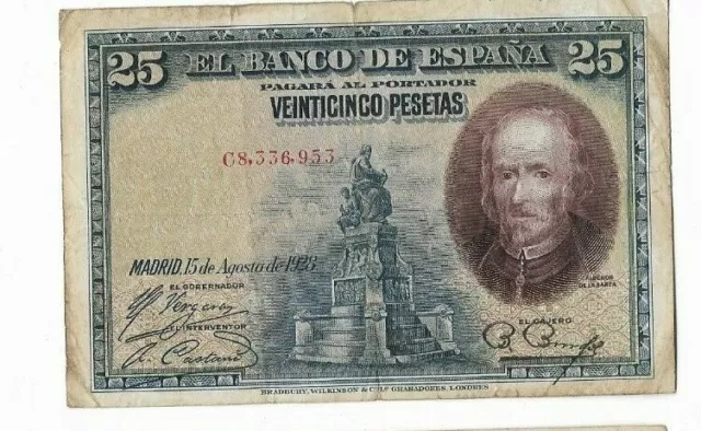 España: 25 Pesetas Calderón (Alfonso Xii). Año 1928.Con Serie. Mal. Envio Gratis