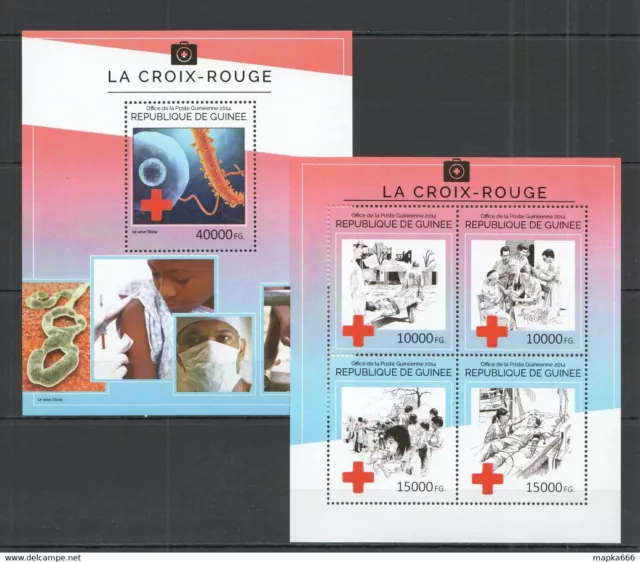 St750 2014 Guinea Red Cross Science La Croix-Rouge Virus Ebola Kb+Bl Mnh Stamps