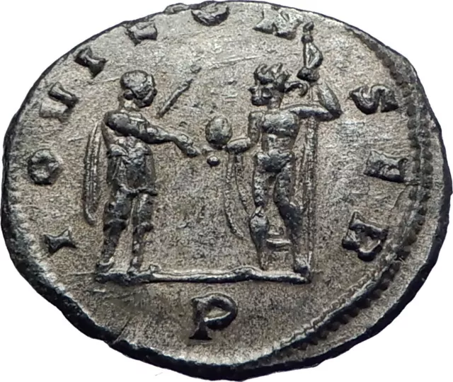 AURELIAN 272AD  Authentic Silvered  Ancient Roman Coin JUPITER w globe  i73392 2