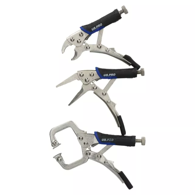 3pc Mini Welding Clamp Pliers Fast Quick Release Fastener C Clamp Long Nose