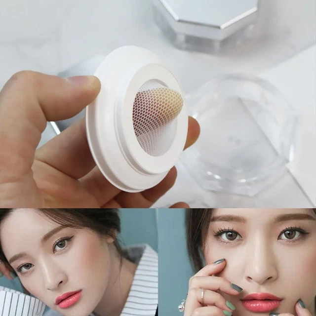 Octagonal Loose Powder Container Plastic Loose Powder Jar  Makeup Tool