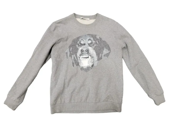Givenchy Paris Gray Rottweiler Sweatshirt Authentic Mens MEDIUM Designer Fashion