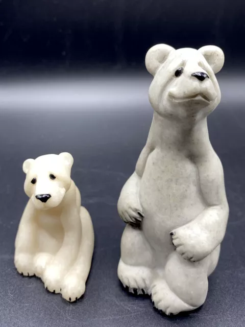 Quarry Critters Second Nature Design Polar Bears Billy & Paulie Figurines