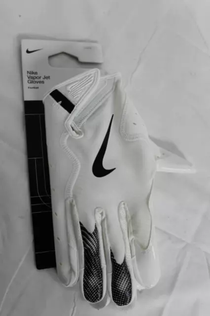 Nike Vapor Jet 8.0 Football Gloves - White/White/Black - Size Large      NEW!