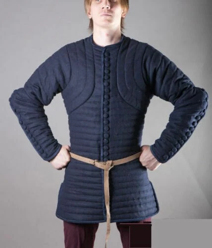 Épais Bleu Couleur Gambeson Médiéval Padded-Full Minis Armor-Reenactment Larp FS